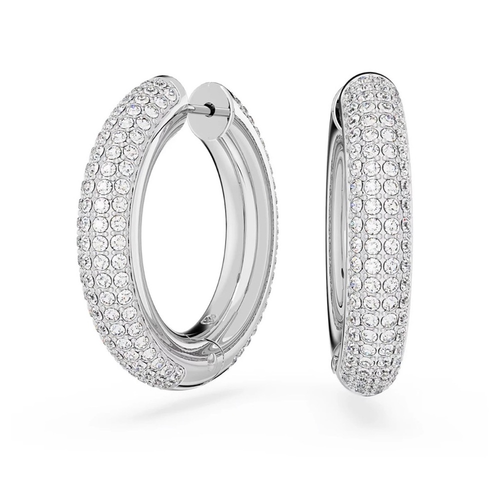 SWAROVSKI
Dextera Pierced Earrings Hoop Rhodium Shiny Clear